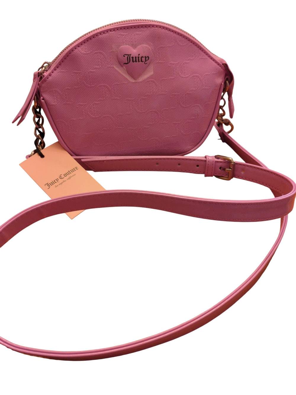 Juicy Couture Pink Heart Logo Crossbody Bag